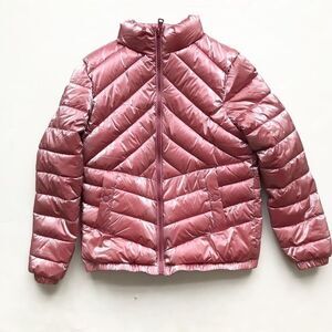 Zara pink iridescent puffer jacket EUC 10Y